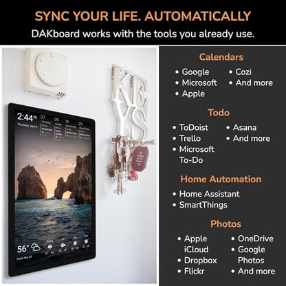 DAKboard Touchscreen Wall Display 22" - Shared Family Calendar & Organizer, Smart Home Dashboard with Weather, Chore Lists & Digital Photo Frame in Black DAKboard, LLC