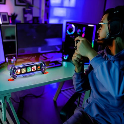 Divoom Times Gate - Cyberpunk Gaming Setup Digital Alarm Clock, Smart APP, WiFi Connect, RGB LED Display, Personalized Financial & Bitcoin Dashboard, Pixel Art for Gaming Room & Office Decor, Silver Divoom