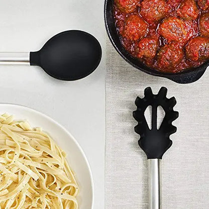 Kitchen Utensil Set-Silicone Cooking Utensils-33 Kitchen Gadgets & Spoons for Nonstick Cookware-Silicone and Stainless Steel Spatula Set-Best Kitchen Tools, Useful Pots and Pans Accessories BESTZMWK
