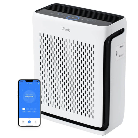 LEVOIT Air Purifier for Home Large Room Up to 1073Ft² with Air Quality Monitor, AHAM VERIFIDE, Smart WiFi, Washable Pre-Filter, HEPA Sleep Mode for Pets, Allergies, Dust, Pollen, Vital 100S-P, White LEVOIT