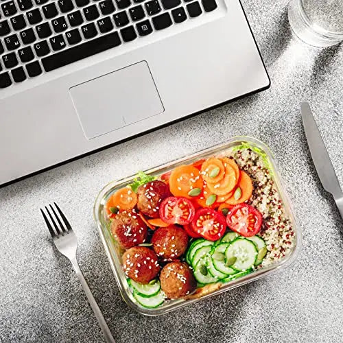 M MCIRCO 24-Piece Glass Food Storage Containers with Upgraded Snap Locking Lids,Glass Meal Prep Containers Set - Airtight Lunch Containers, Microwave, Oven, Freezer and Dishwasher M MCIRCO