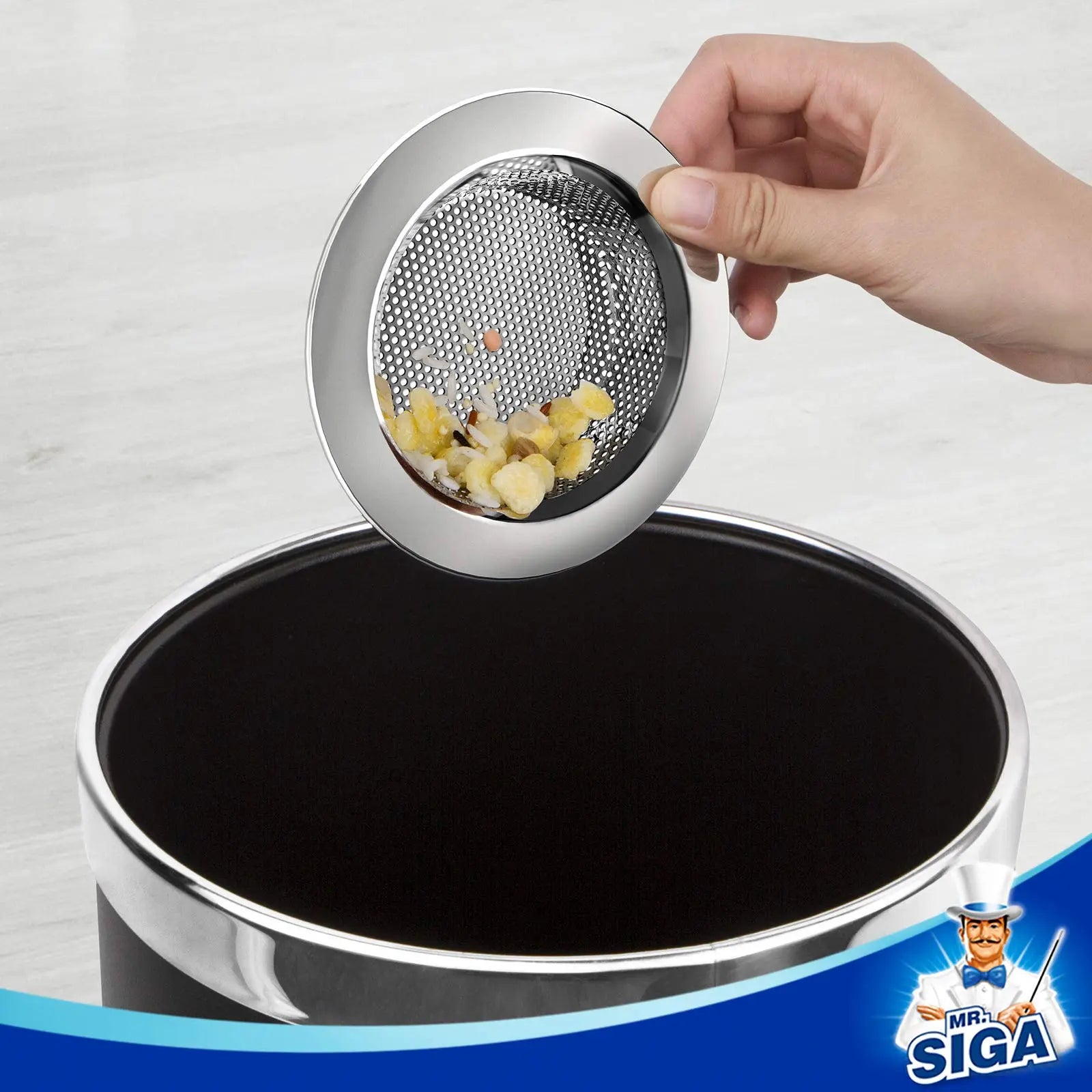 MR.SIGA Kitchen Sink Strainer, Stainless Steel Sink Drain Strainer, Dishwasher Safe, Outer Diameter 4.4 inch/11.2cm, Inner Diameter 3 inch/7.6cm, Pack of 3 MR.SIGA