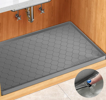 Winisok Silicone Under Sink Mat 34" x 22", kitchen Essentials and Gadgets, Shelf liner and Cabinet Protector, Home Organizers and Storage, Waterproof Bathroom Tray Winisok