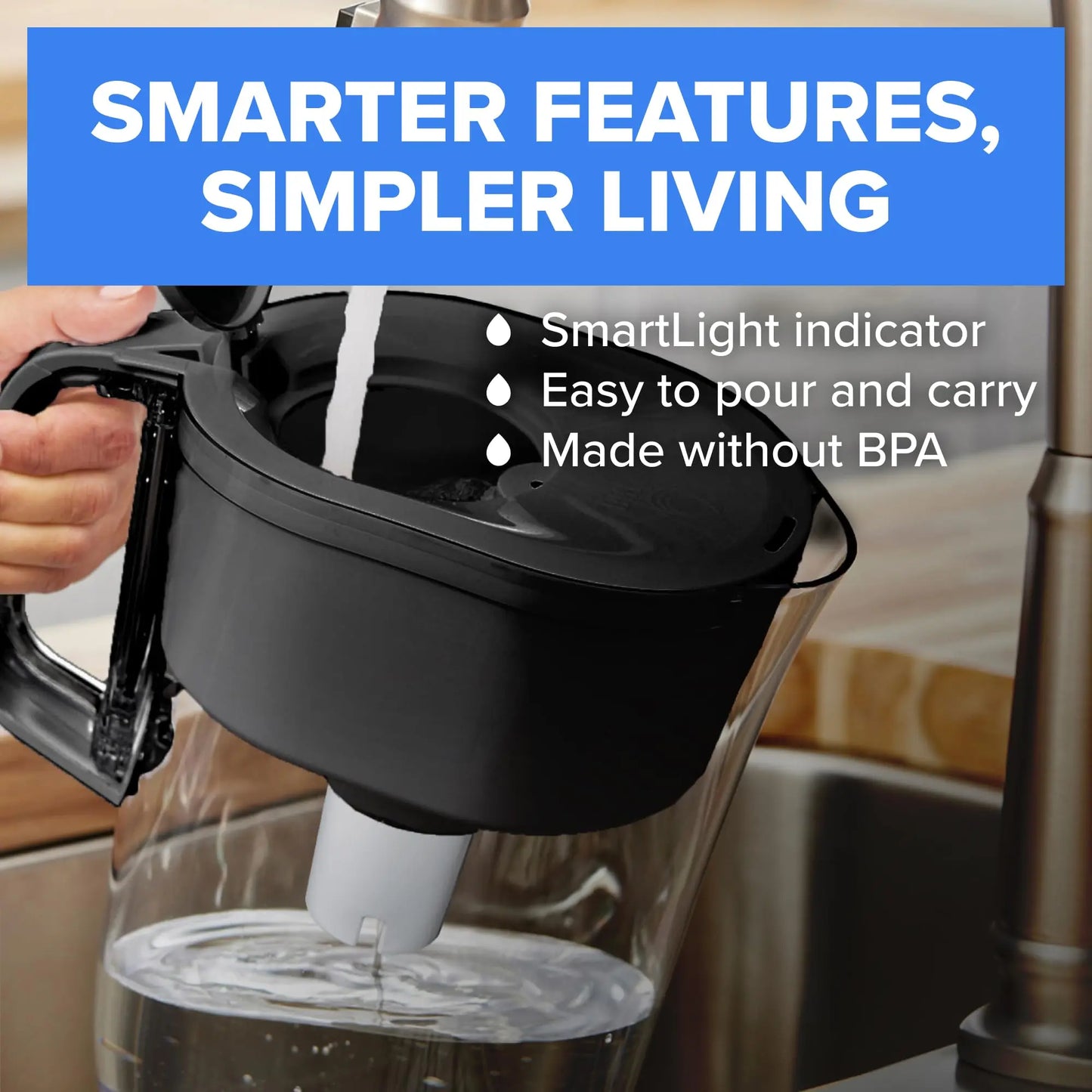 Brita Metro Water Filter Pitcher with SmartLight Change Indicator, BPA-Free, Replaces 1,800 Plastic Water Bottles a Year, Lasts Two Months, Includes 1 Filter, Small - 6-Cup Capacity, White Brita
