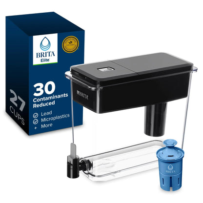 Brita Water Dispenser, UltraMax Elite Filter, Removes 99% of Lead, Includes 1 Filter, 27-Cup Capacity, Black Brita