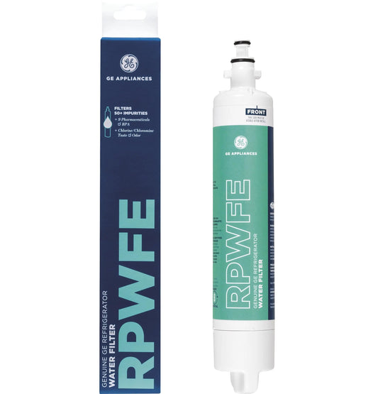 GE RPWFE™ Refrigerator Water Filter, Genuine Replacement Filter, Certified to Reduce Lead, Microplastics, PFOA/PFOS, and 50+ Other Impurities, Compatible with GE Appliances Brands, Pack of 1 GE