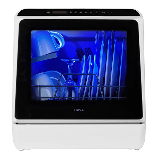 HAVA Countertop Dishwasher, 6 Programs Portable Dishwashers with 5L Built-in Water Tank, No Hookup Needed, Baby Care & Air-Drying Function for Apartments and RVs HAVA