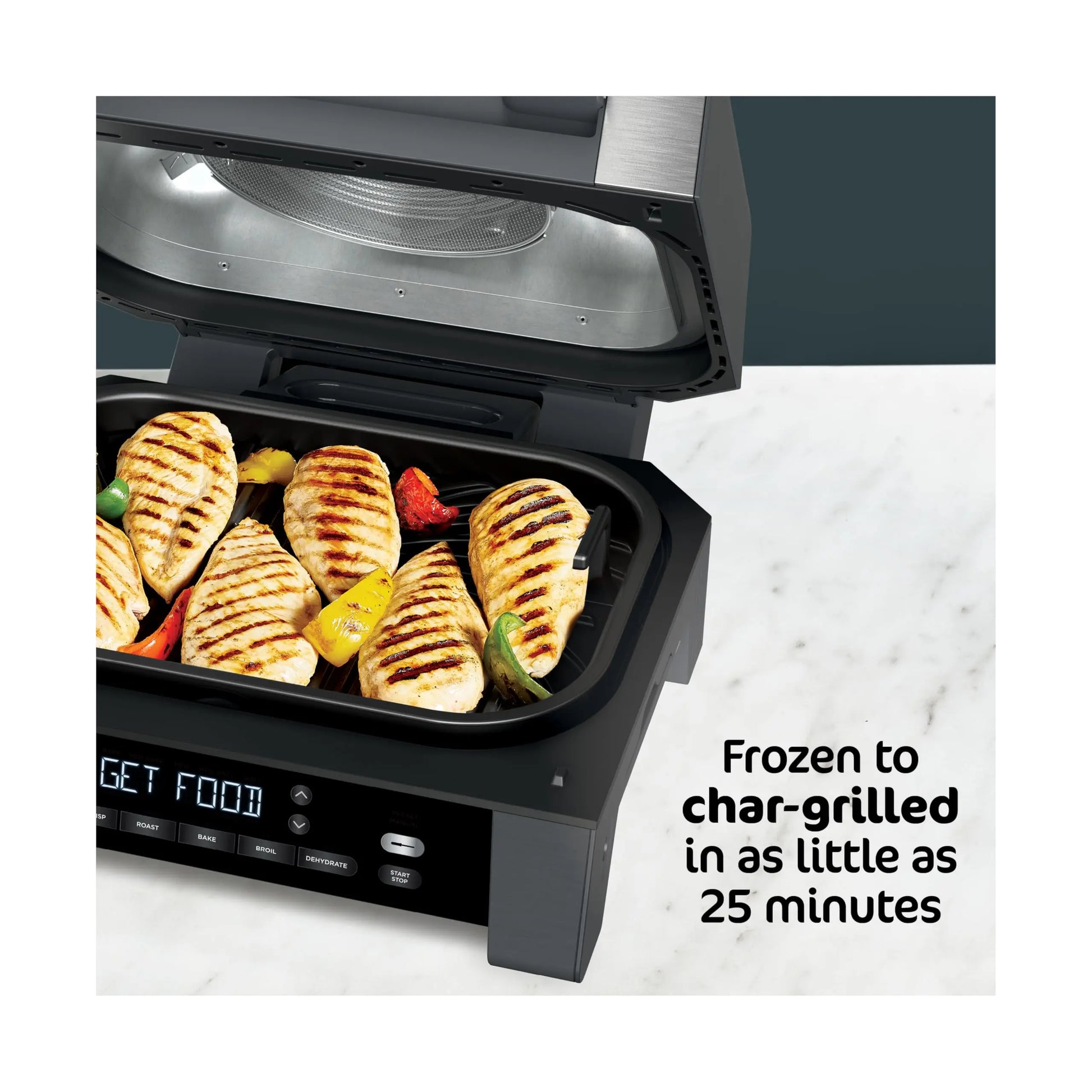 Ninja DG551 Foodi Smart XL 6-in-1 Indoor Grill with Air Fry, Roast, Bake, Broil, & Dehydrate, Foodi Smart Thermometer, 2nd Generation, Black/Silver Ninja