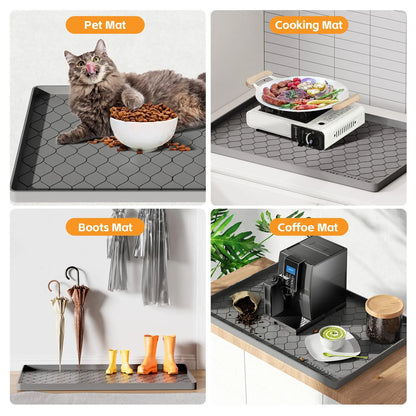 Winisok Silicone Under Sink Mat 34" x 22", kitchen Essentials and Gadgets, Shelf liner and Cabinet Protector, Home Organizers and Storage, Waterproof Bathroom Tray Winisok