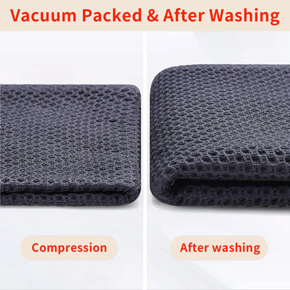Homaxy 100% Cotton Waffle Weave Kitchen Dish Cloths, Ultra Soft Absorbent Quick Drying Dish Towels, 12 x 12 Inches, 6-Pack, Dark Grey Homaxy