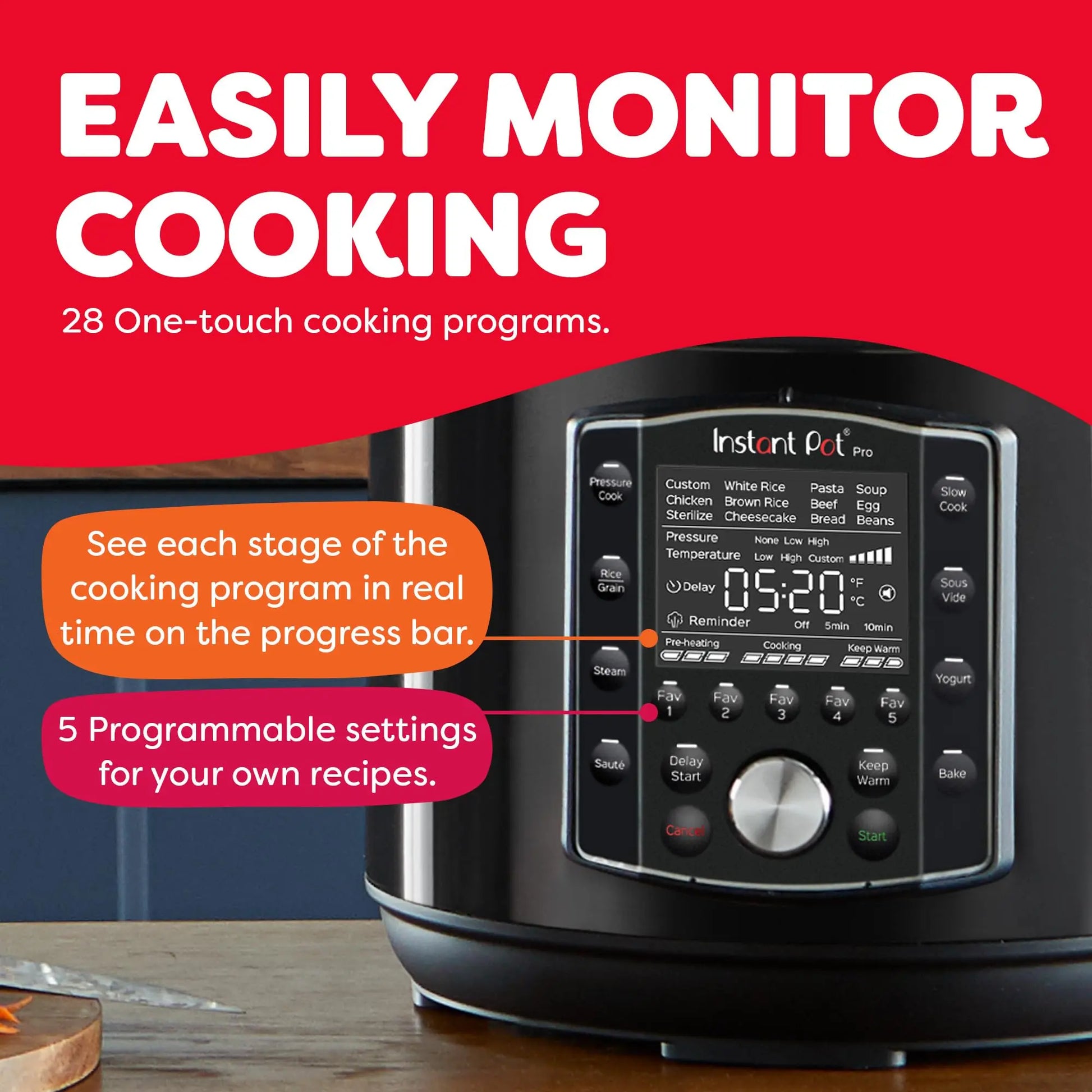 Instant Pot Pro (8 QT) 10-in-1 Pressure Cooker, Slow Cooker, Rice/Grain Cooker, Steamer, Sauté, Sous Vide, Yogurt Maker, Sterilizer, and Warmer, Includes App with Over 800 Recipes, Black Instant Pot