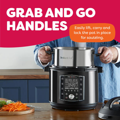 Instant Pot Pro (8 QT) 10-in-1 Pressure Cooker, Slow Cooker, Rice/Grain Cooker, Steamer, Sauté, Sous Vide, Yogurt Maker, Sterilizer, and Warmer, Includes App with Over 800 Recipes, Black Instant Pot