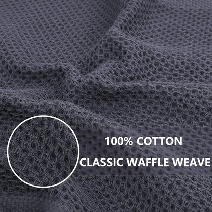 Homaxy 100% Cotton Waffle Weave Kitchen Dish Cloths, Ultra Soft Absorbent Quick Drying Dish Towels, 12 x 12 Inches, 6-Pack, Dark Grey Homaxy