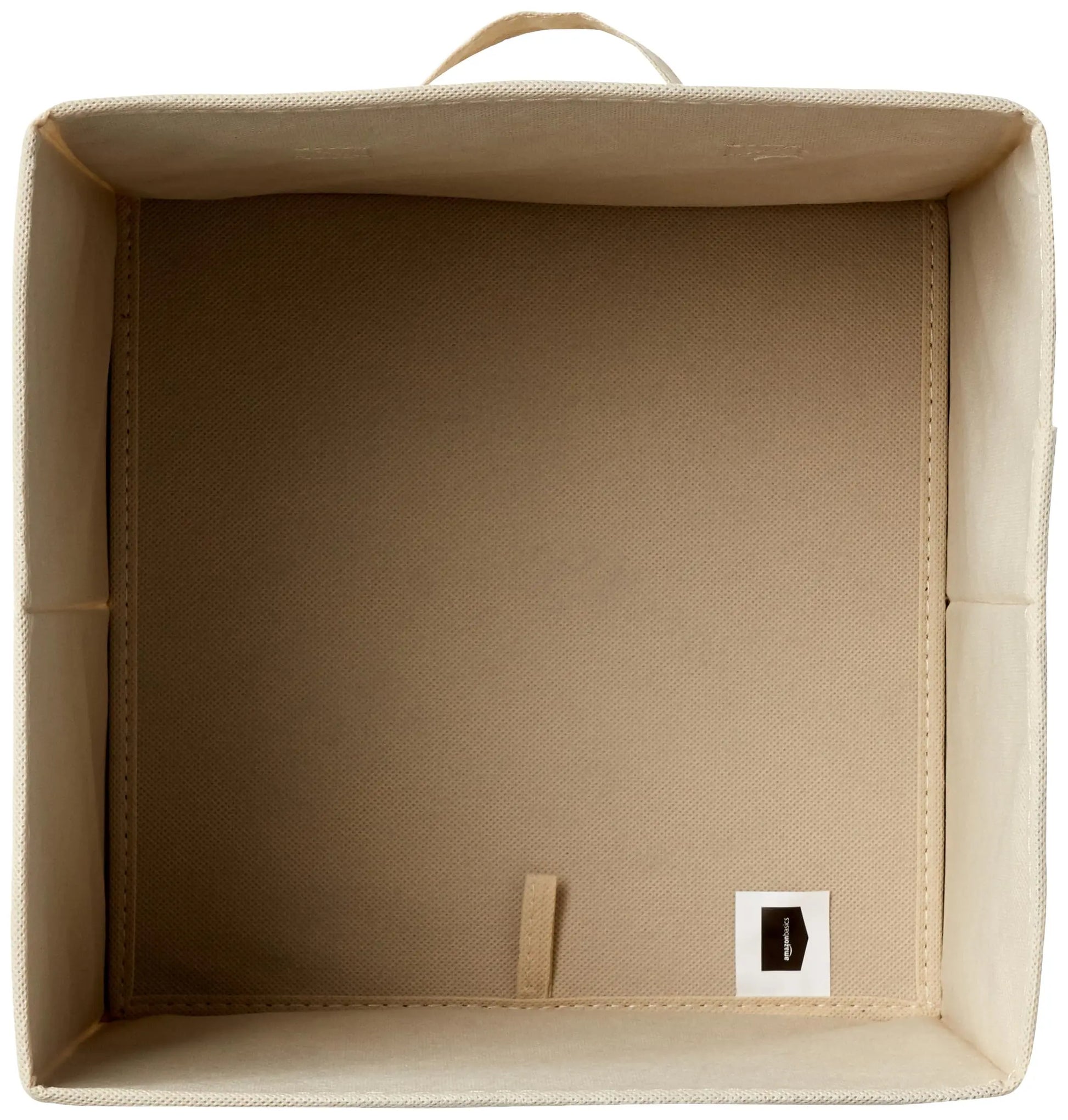 Amazon Basics Collapsible Fabric Storage Cubes Organizer with Handles, Sturdy, Beige, 10.5-x-10.5-x-11-inch, Pack of 6 Amazon Basics