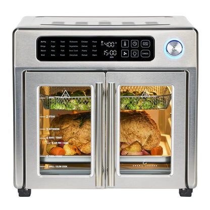 Emeril Lagasse Extra Large French Door Air Fryer Toaster Oven Combo, 24 Cooking Functions and Digital Controls, 7 Accessories Included, Stainless Steel Finish, 26QT Capacity Emeril Lagasse